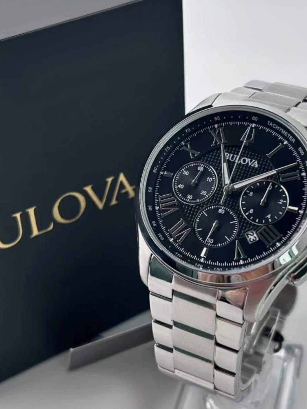 New Bulova Wilton Men's Stainless Steel Chronograph Quartz Watch 46mm